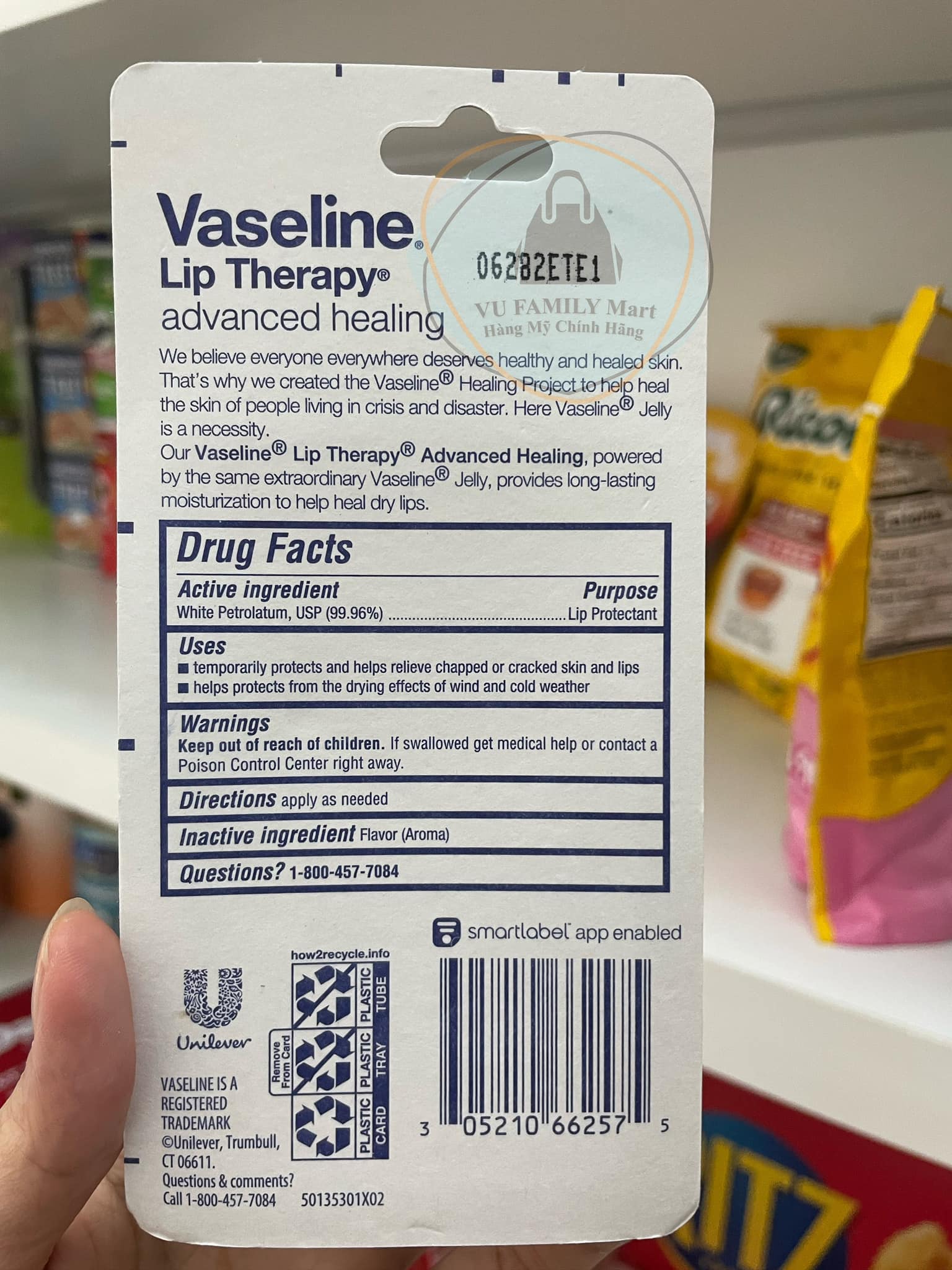 Son Dưỡng Môi Vaseline Lip Therapy Advanced Healing dạng tuýp (10g) - Hàng Mỹ