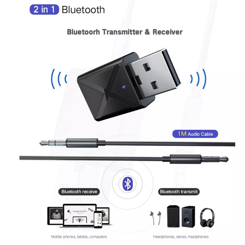 USB Bluetooth thu phát 2 in 1 KN320 Bluetooth 5.0