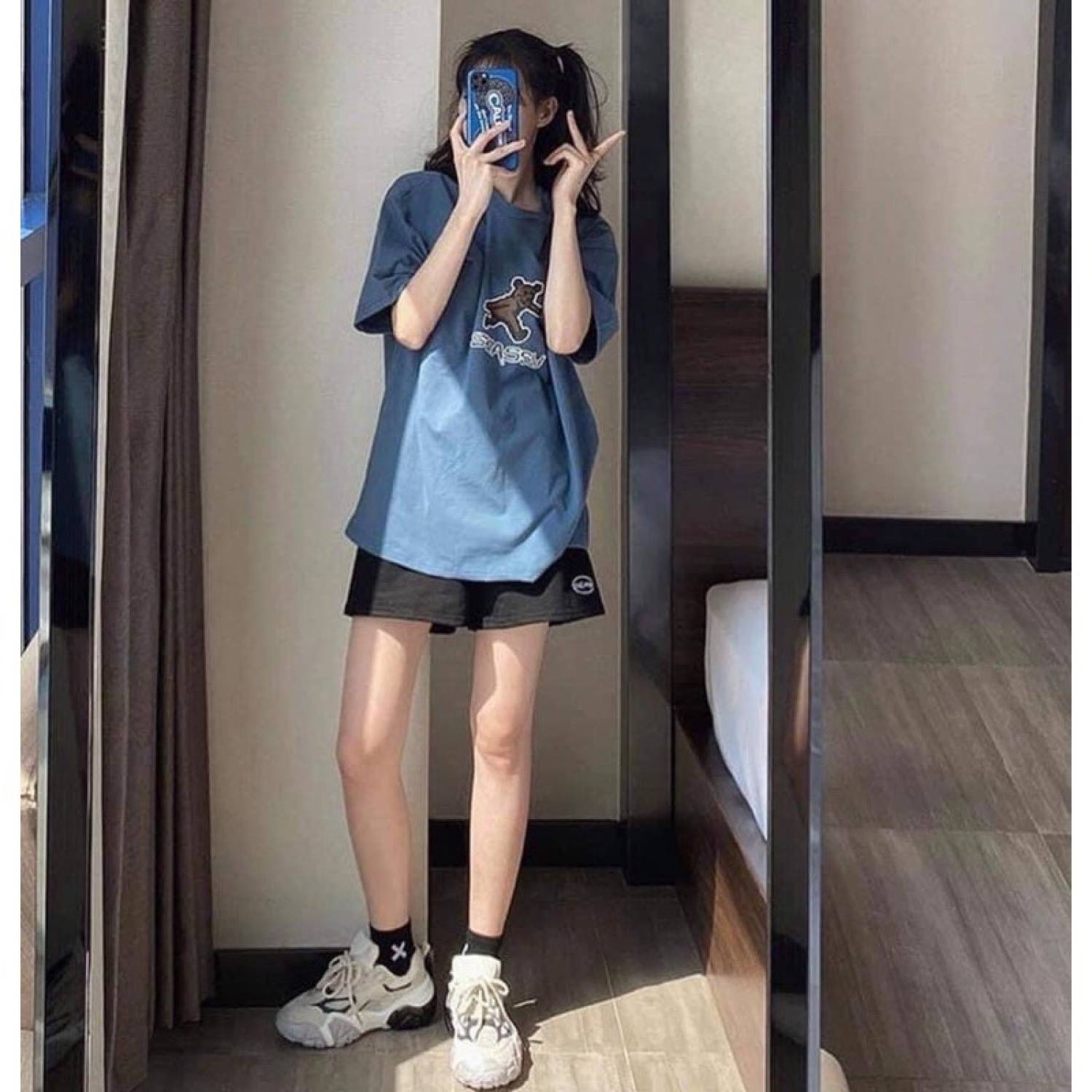 Set đồ gấu xanh form rộng bộ ngủ hot hit