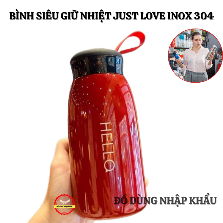 Bình siêu giữ nhiệt JUST LOVE INOX 304 cao cấp dung tích 520ml
