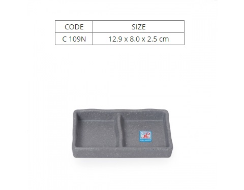 Chén Chấm Hai Ngăn Nhám Xám -C109NX