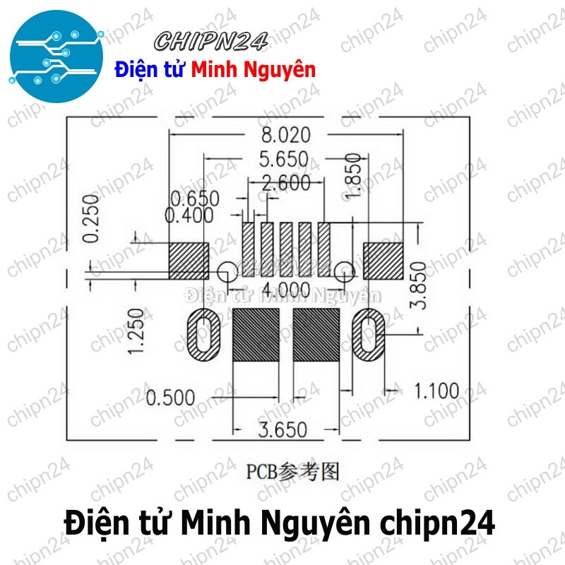 [4 cái] (K148) Đầu Micro USB V1 MK5P (Đầu Jack USB Hàn Board) - HH001634
