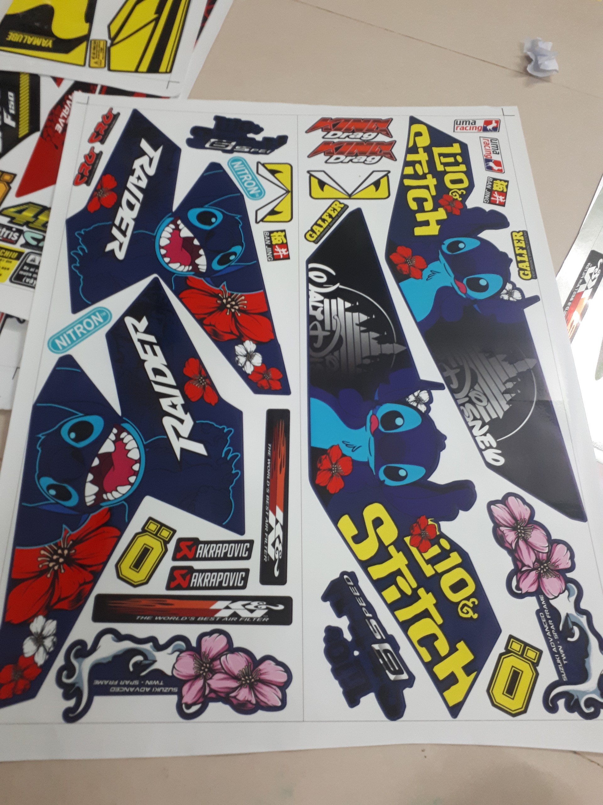 Tem Rời Suzuki Raider Fi Hoạt Hình - Tặng Kèm logo