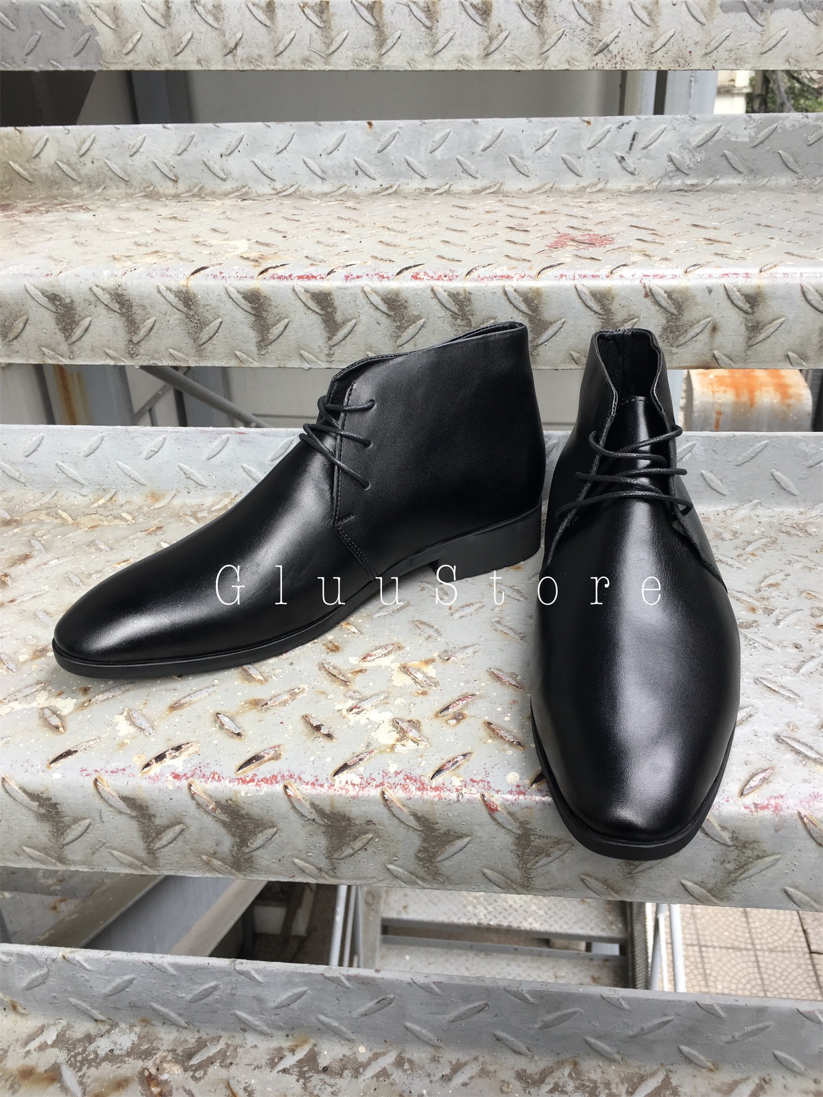 Giày da nam Chelsea Boots da bò kiểu dáng Dây Buộc