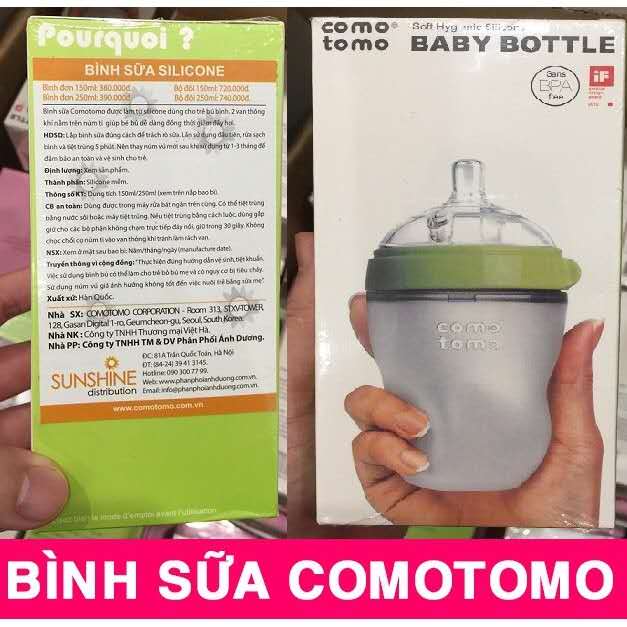 [ĐỦ SIZE HÀNG CÔNG TY ] Bình Sữa Comotomo 150ML