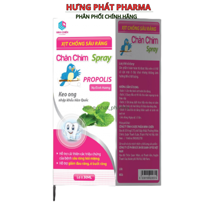 Xịt chống sâu răng Chân chim Spray - giảm đau răng , ê buốt (Lọ 30ml )