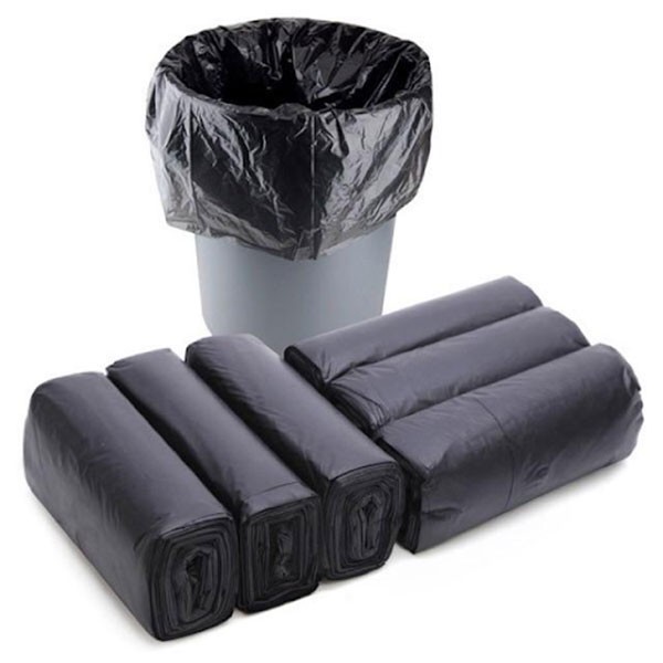 Túi rác tự phân hủy 3 cuộn/kg, túi rác dày màu đen