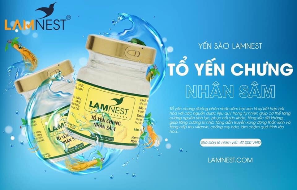 [HCM]Lốc 6 hủ Yến Chưng Nhân Sâm ( 28% yến ) - Lamnest Mới