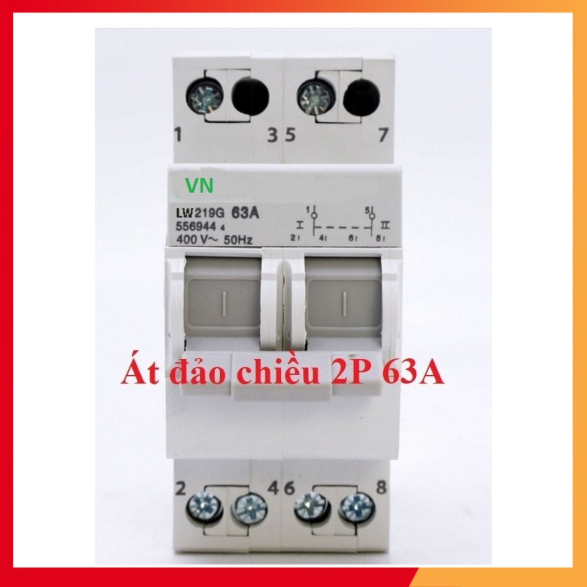 Át đảo chiều 2p/63A VN cầu dao đảo chiều dạng Aptomat