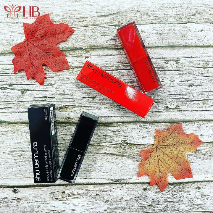 [Hàng Nhập Khẩu 100%] Son Shu Uemura Màu 570 Vỏ Đen - Đỏ Cam
