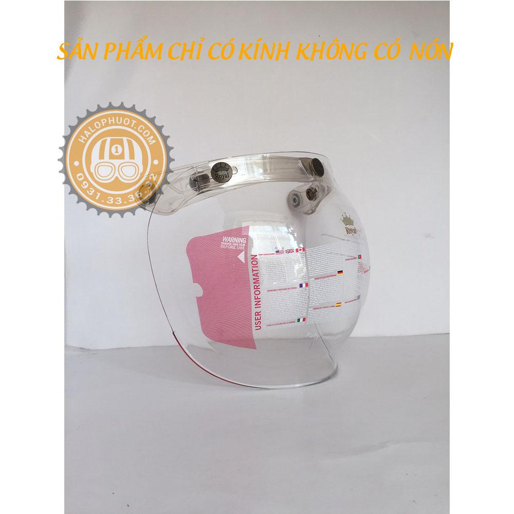 Kính Bubble Royal cho nón bảo hiểm 3/4 (Trong Suốt)