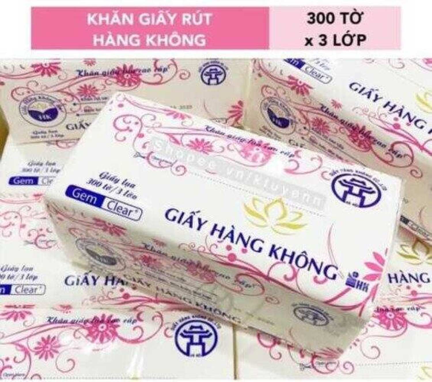 [HCM] Combo 5 gói - Khăn giấy lụa rút HK 300 tờ / 3 lớp ( Hàng lᴏại 1)