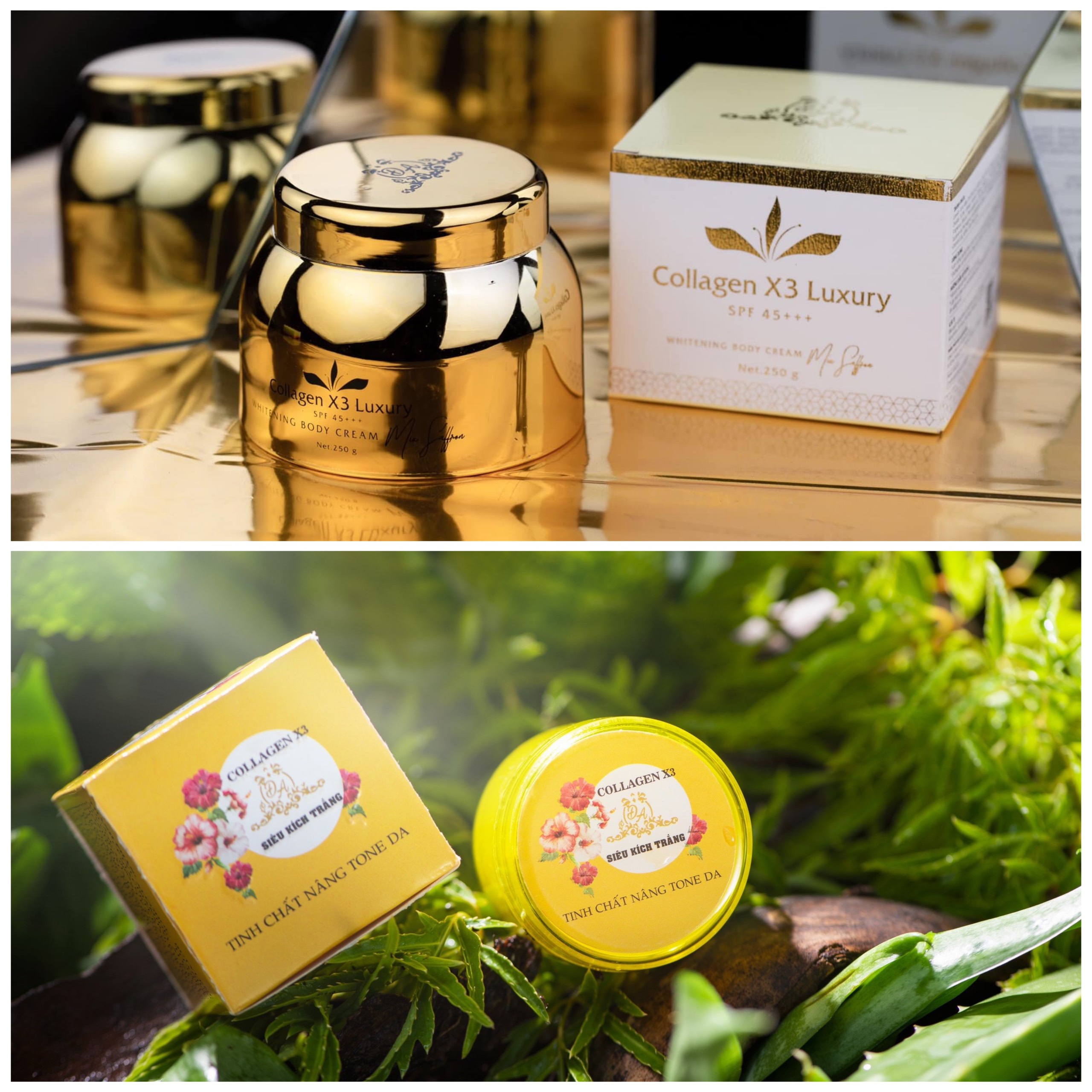 BỘ ĐÔI BODY LUXURY VÀ KÍCH TRẮNG NÂNG TONE COLLAGEN X3