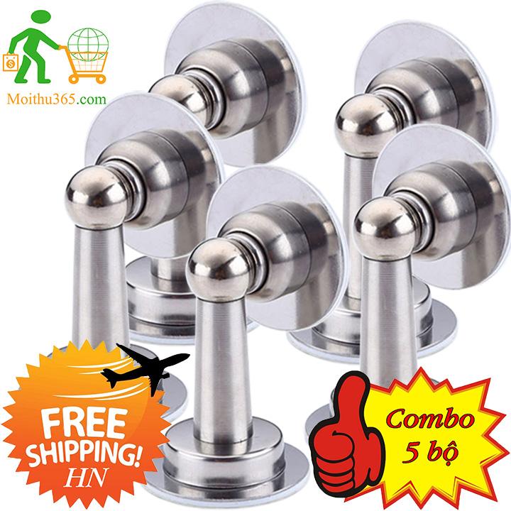 Free.Ship HN Bộ chốt nam châm hít cửa inox chống va đập không cần khoan màu inox