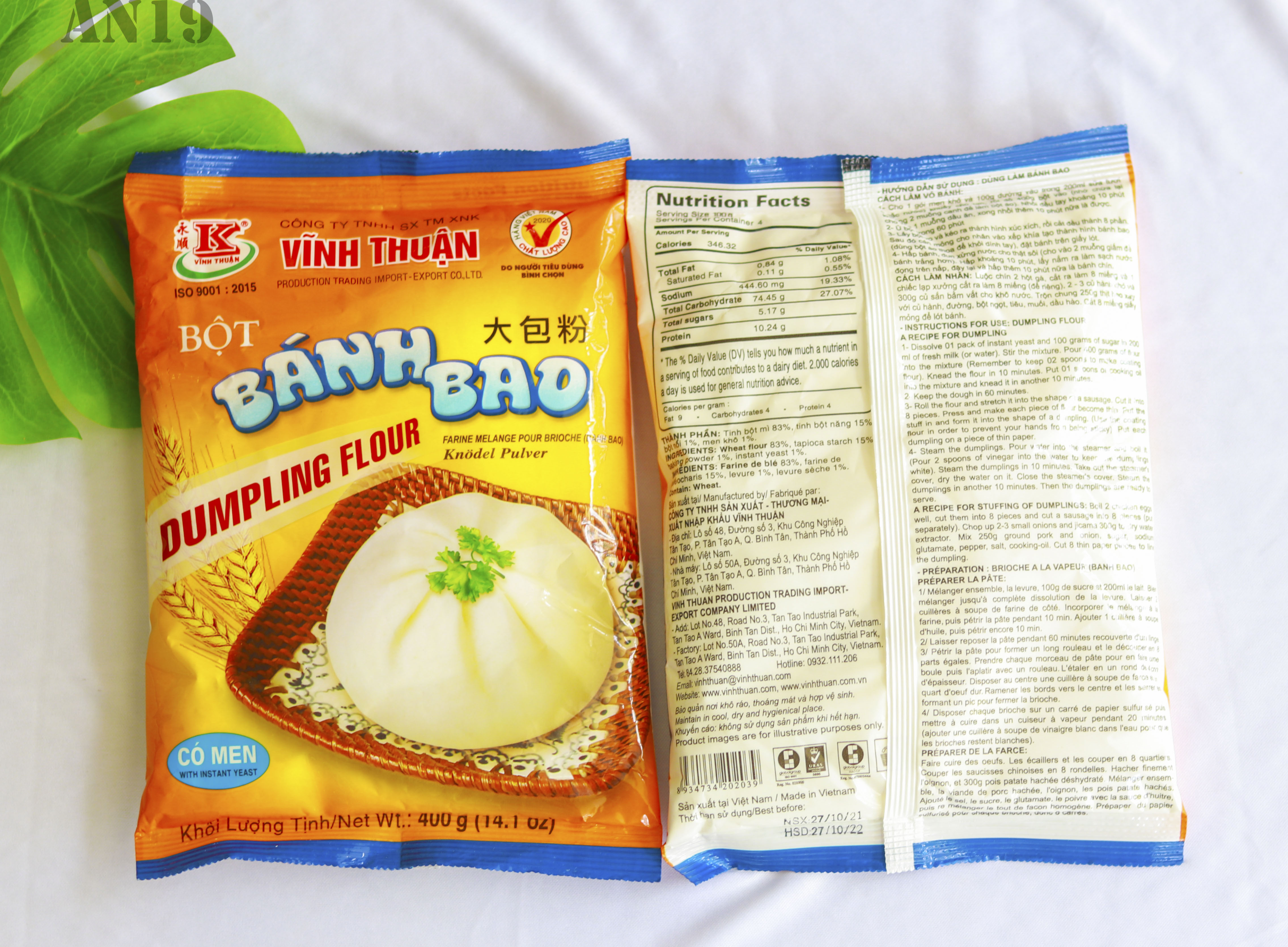 Bột Bánh Bao Vĩnh Thuận 400gr