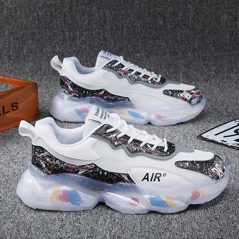 Giày thể thao sneaker nam đế trong suốt alrr hoạ tiết kiểu dáng thời trang