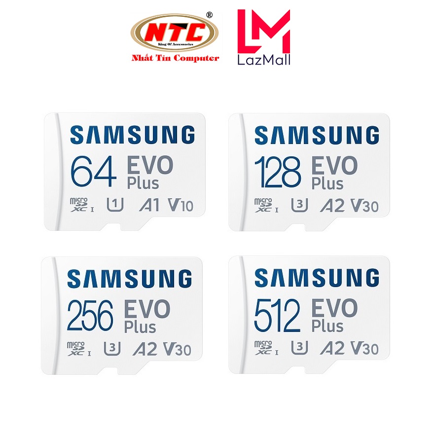 Thẻ nhớ MicroSDXC Samsung Evo Plus U3 A2 V30 512GB 256GB 128GB 64GB 130MB