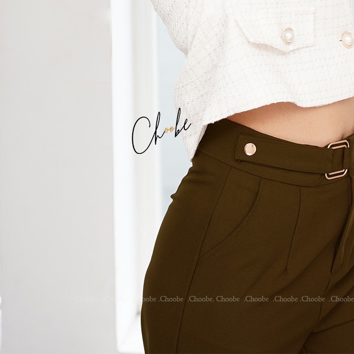 Quần baggy nữ Choobe đẹp chất vải cao cấp baggy công sở đai ô vuông phong cách cá tính - Q10