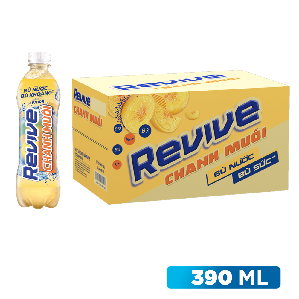 [Siêu thị WinMart] - Thùng 24 chai nước bù khoáng Revive chanh muối 390ml