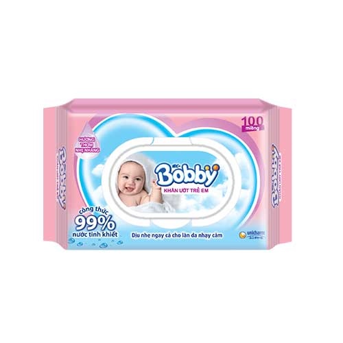 [HÀNG CÔNG TY] Bộ 4 gói Khăn ướt Bobby Care 100 tờ/gói
