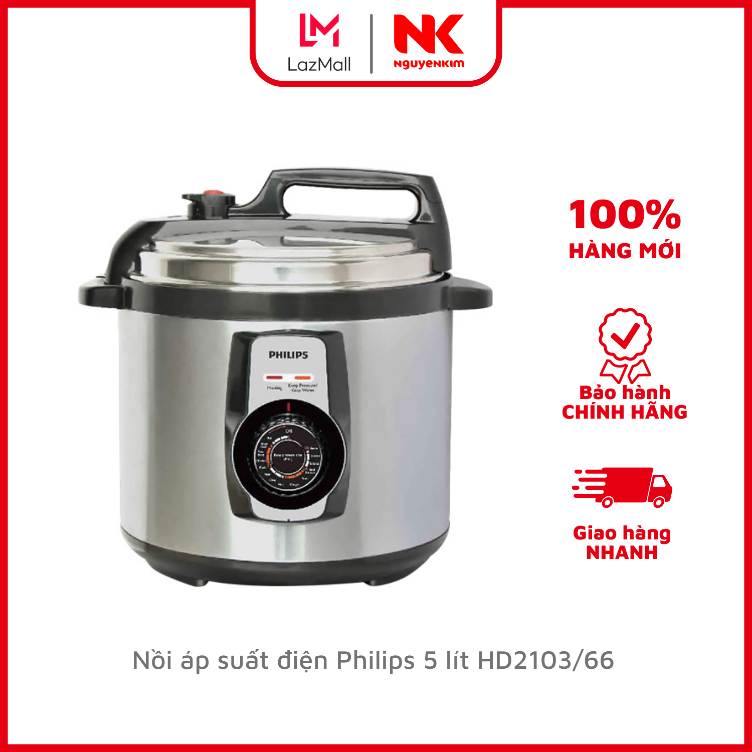 Nồi áp suất điện philips 5 lít hd2103/66