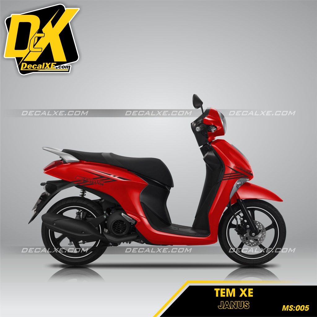 Tem dán xe janus | chất liệu decal cao cấp chống nước, bền màu, cắt khuôn sẵn dễ dán | janus-005
