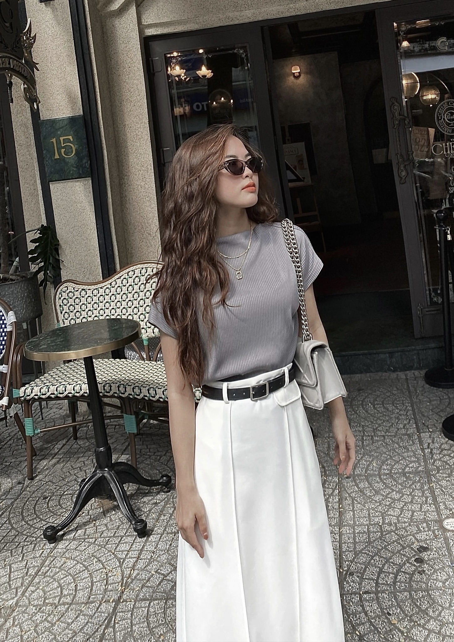 Áo thun thiết kế CHARMO vải thun len gân freesize Basic Wide Top