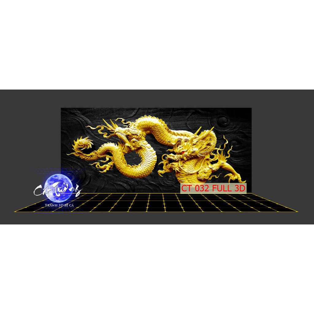 Tranh 3d dán bể cá thủy sinh, bể cá rồng