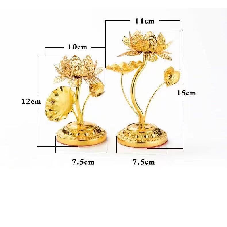 Đế Nến Hoa Sen Hợp Kim Cao 15cm