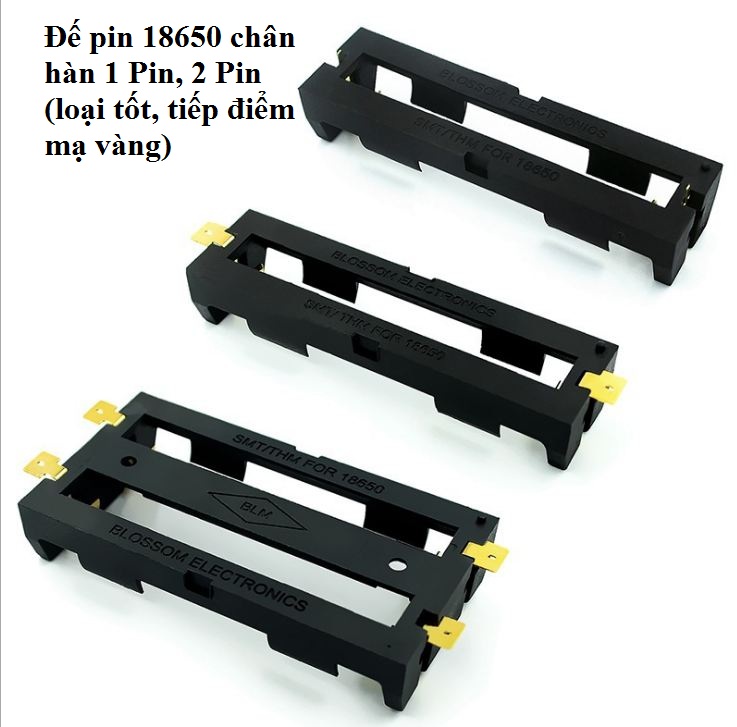 Đế pin 18650 1cell 2 cell chân đồng
