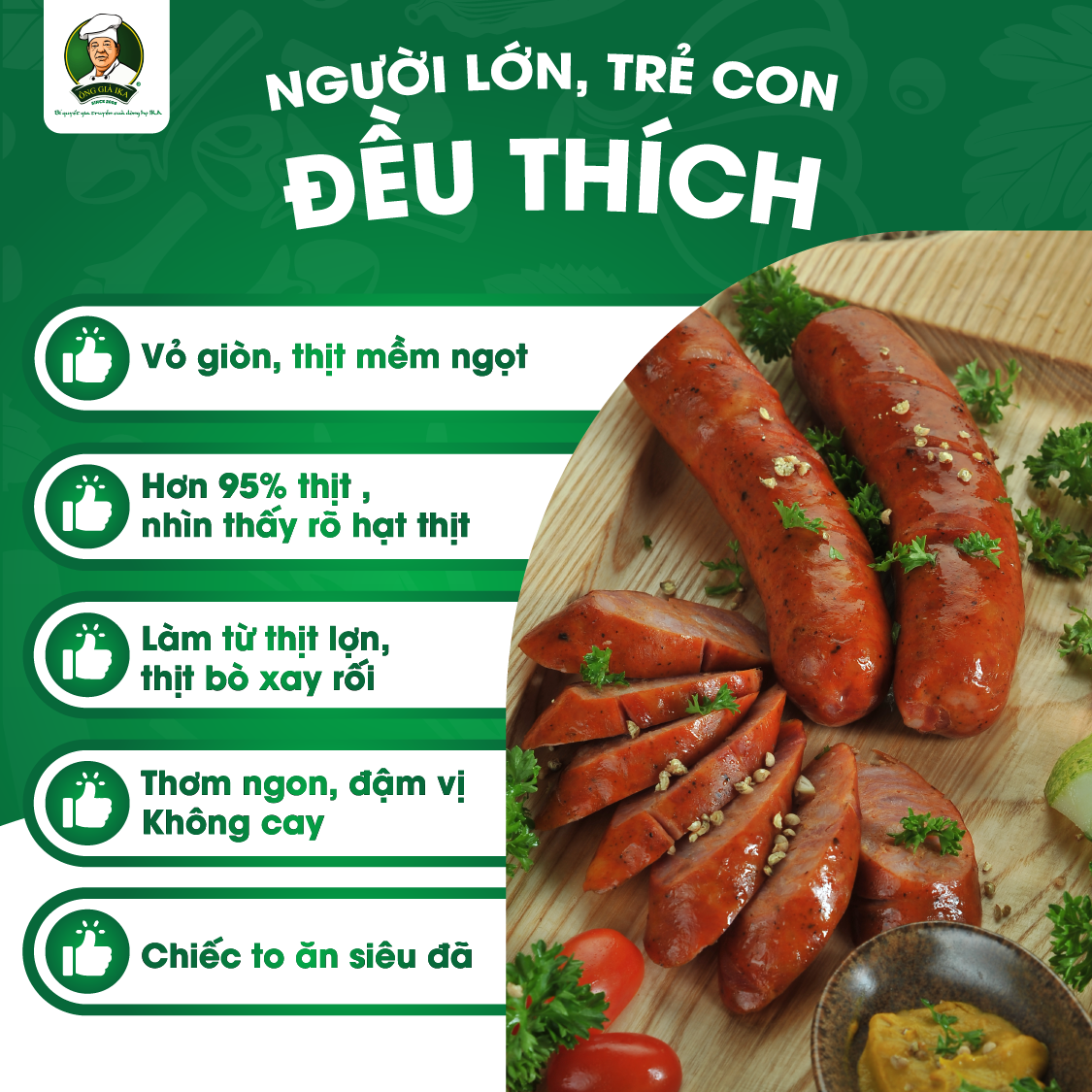 [ Chỉ giao HCM & Hà Nội] Xúc xích Klobasa 500g Ông già Ika