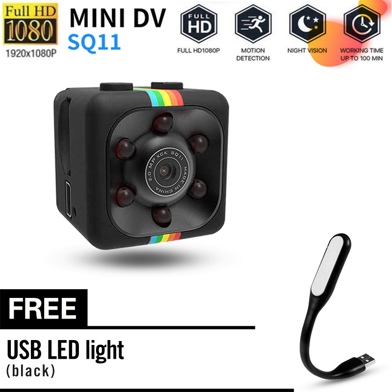 【Có đèn USB miễn phí】 Camera An Ninh Mini sq11 Chính Hãng, Giám Sát Từ Xa, Chất Lượng Hd 1080P, Hỗ trợ tối đa thẻ nhớ 32GB, Kích Cỡ Siêu Nhỏ Và Dùng Cho Gia Đình