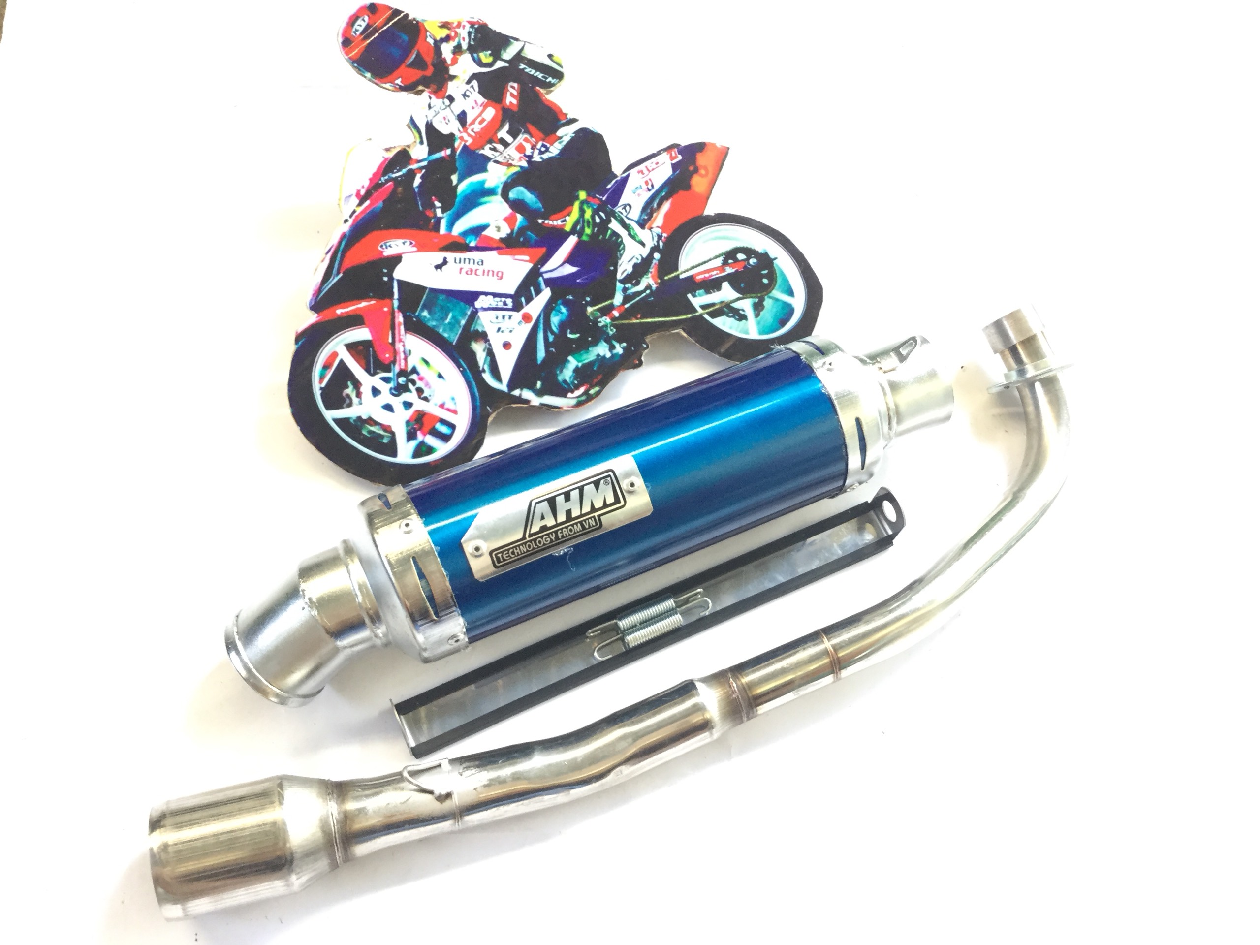Pô độ ahm xanh - cổ pô lắp wave 50 - 100, cup, dream,...