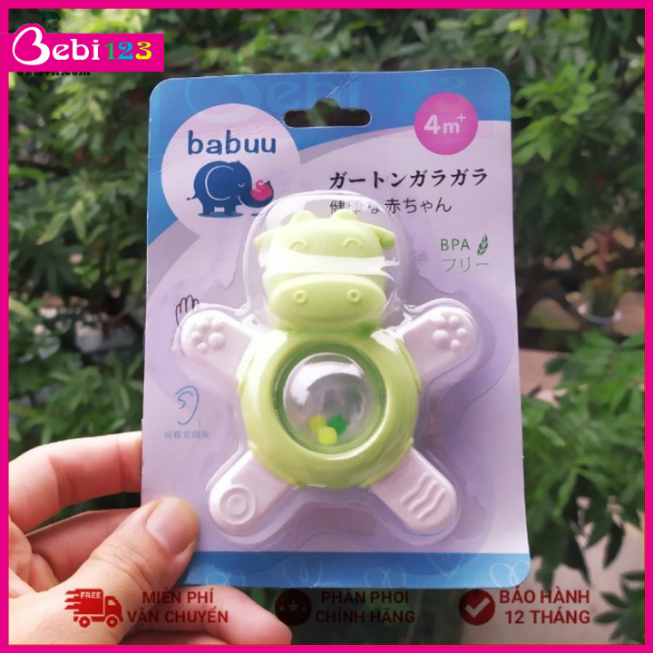 Gặm nướu lục lạc cho bé Babuu Nhật Bản hình con vật đáng yêu