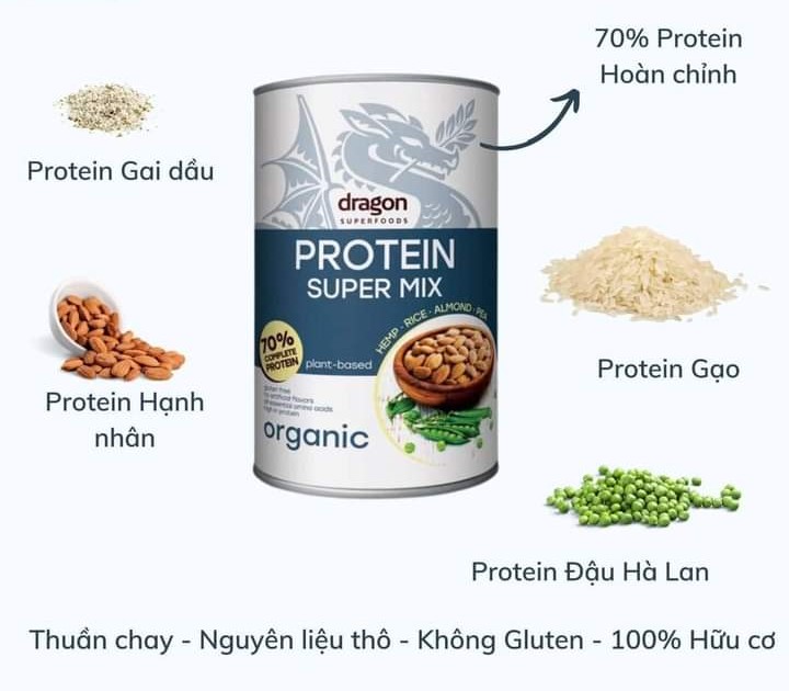 Bột Protein Shake Super Mix hữu cơ Dragon Superfoods