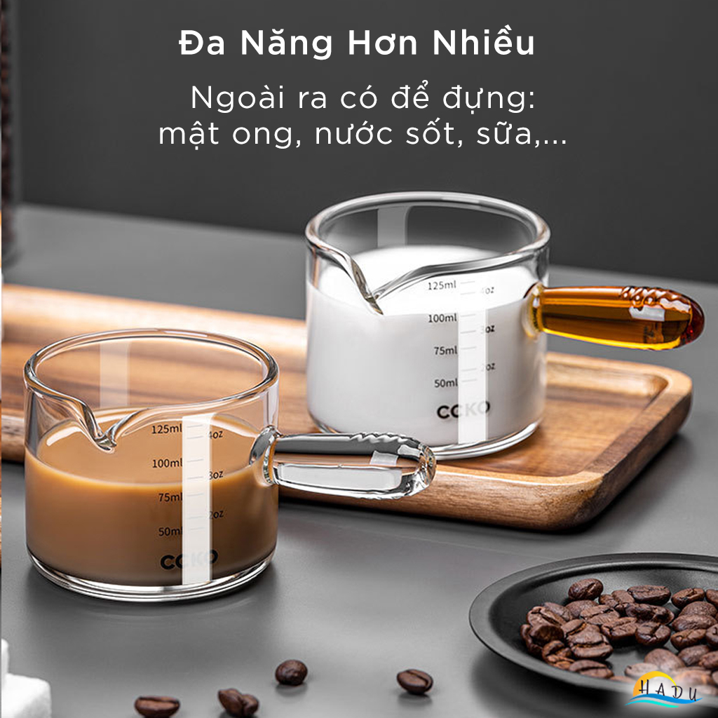 Cốc Pha Cà Phê, Trà Bằng Thủy Tinh Borosilicate CCKO 150ml, Ly/Tách Chịu Nhiệt -20°C đến 150°C, Chống Sốc Nhiệt, Có Tay Cầm, Cao Cấp