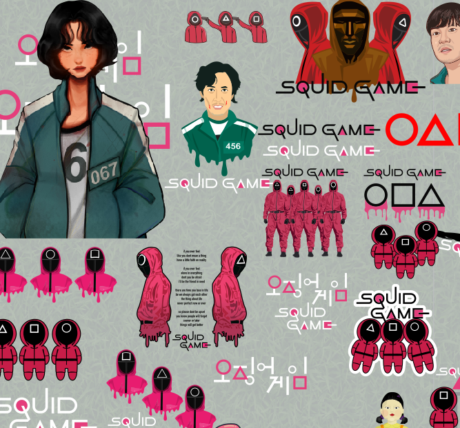 [Hình ủi nhiệt in áo] Squid Game post 1 - nhiều mẫu lựa chọn