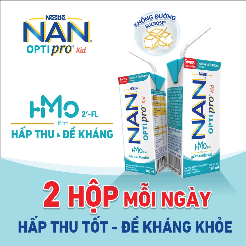 [FREESHIP MAX ] Sữa dinh dưỡng pha sẵn Nestlé NAN OPTIPRO Kid 180ml (Lốc 4 hộp)