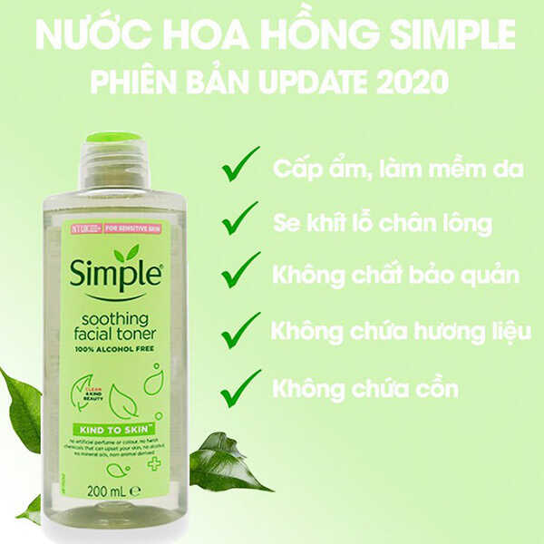 Nước Hoa Hồng Simple 200ml dịu nhẹ