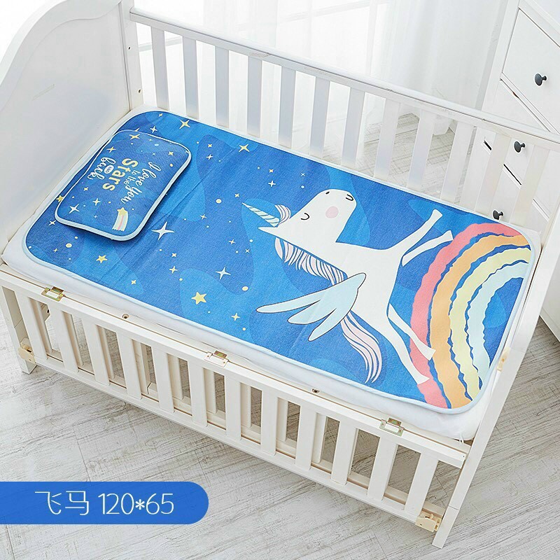 Chiếu, Chiếu lụa điều hòa in hình 3d kèm theo gối cho bé