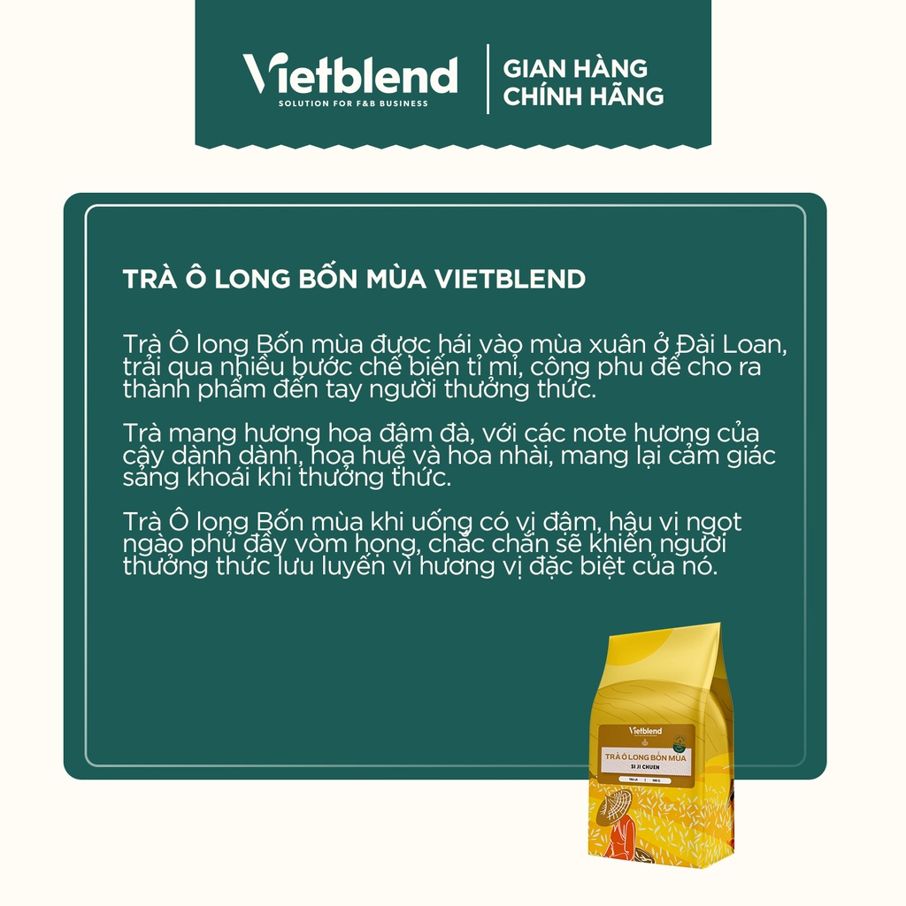 Trà Ô Long Bốn Mùa VIETBLEND Túi 500g