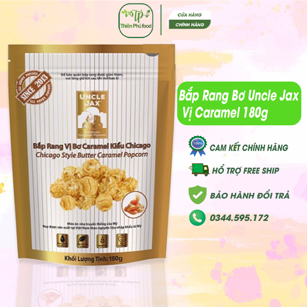( Gói Lớn ) Bắp Rang Bơ Uncle Jax Vị Caramel 180g