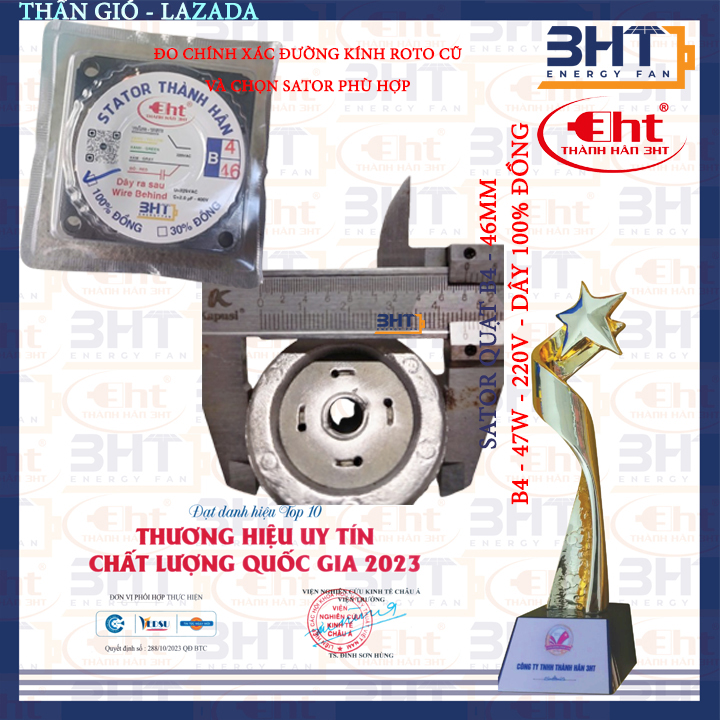 Stator quạt B4 - 47W - 220V dây đồng 30% & 100%