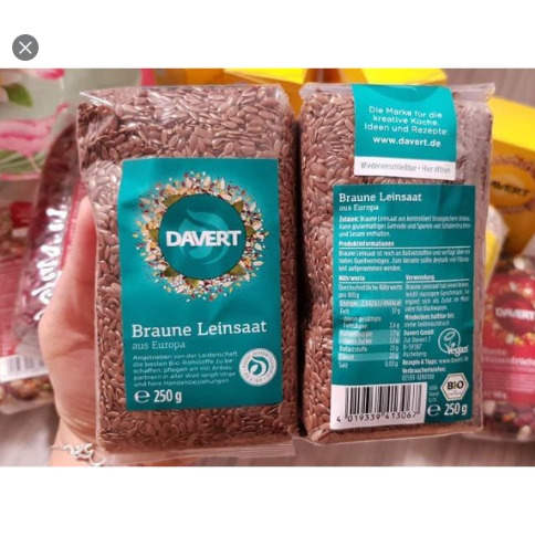 Hạt lanh nâu hữu cơ chưa rang Davert (250g)