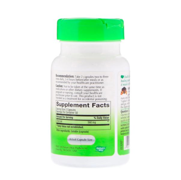 Thực phẩm Than Hoạt Tính Nature's way Activated Charcoal 100 Viên