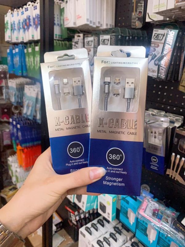 [HCM][Mua 1 được 3] Cáp sạc từ hút nam châm đầu micro usb type C và iPhone 360 độ dây dù