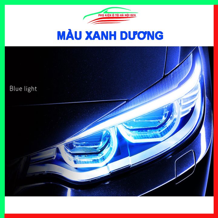 1 Dây đèn led mí ô tô Streamer dài 45cm tích hợp đèn xi nhan chạy đuổi, led demi oto silicon chống nước nhiều màu