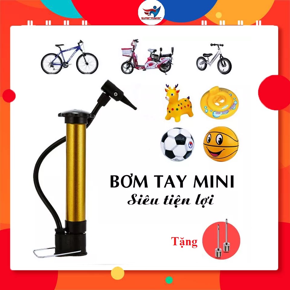 Bơm tay mini dùng bơm bóng, bơm đồ chơi cho bé