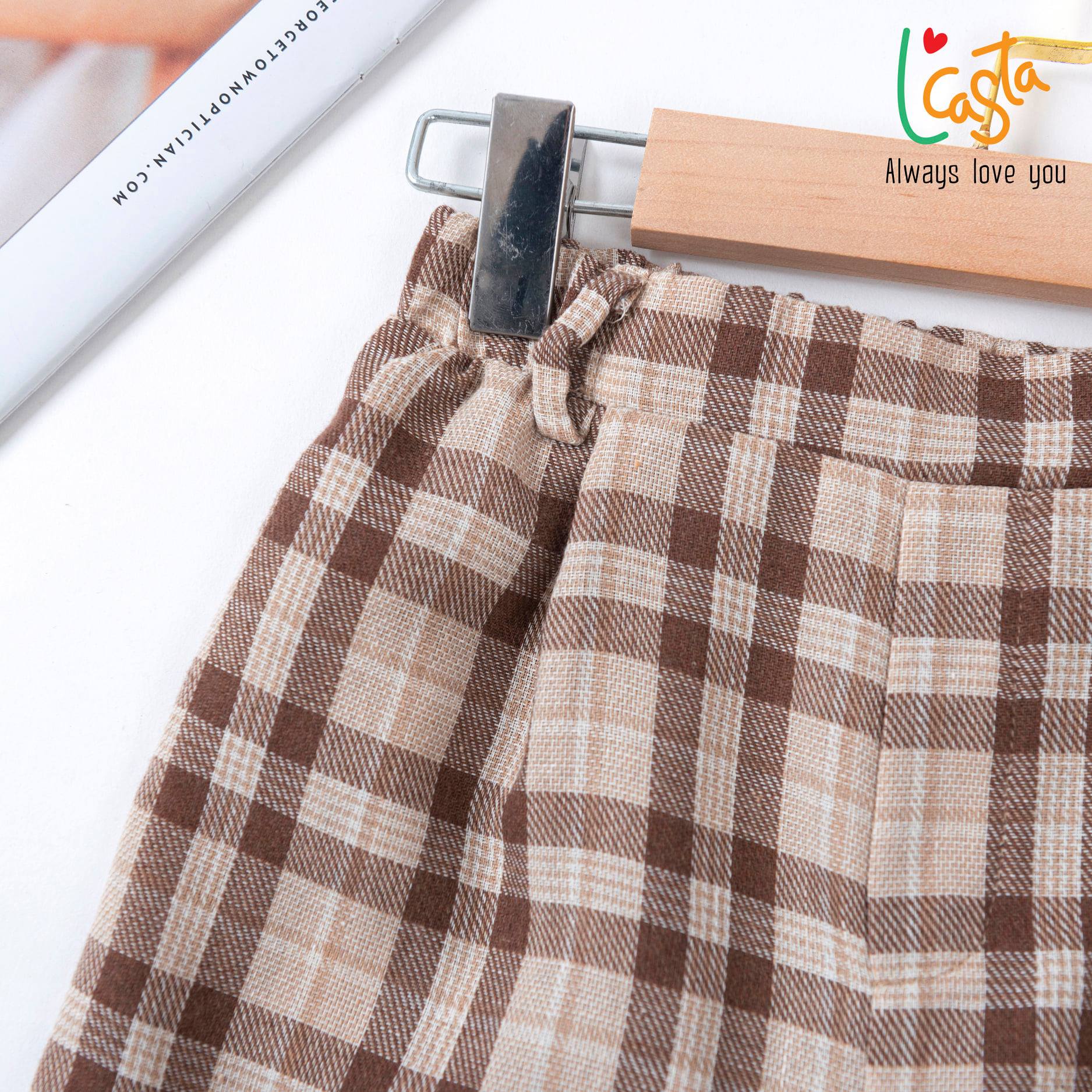 Quần short bé trai thô đũi kẻ ( 1-6 tuổi ) L'Casta