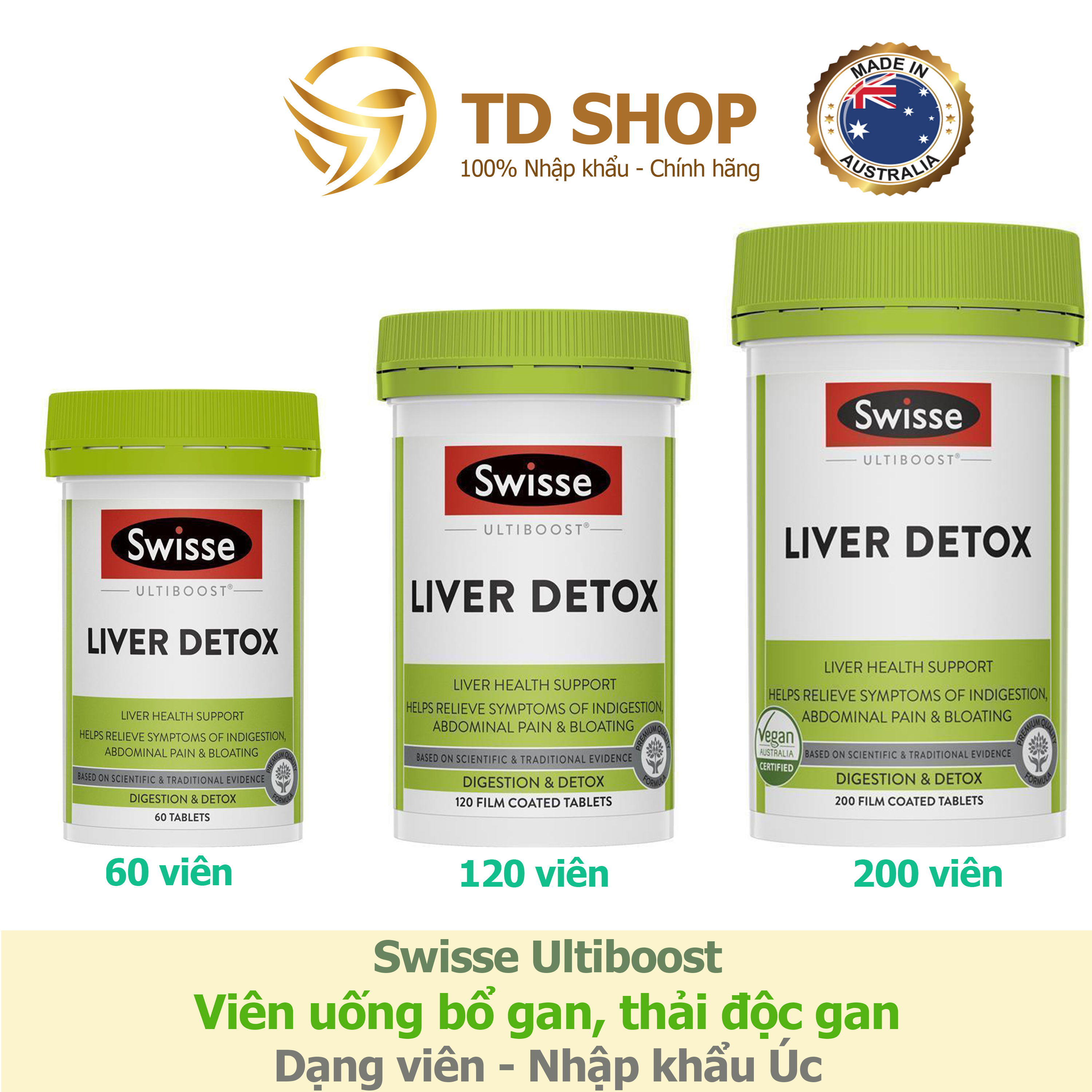 NK Úc Viên Uống Giải Độc Gan Swisse Ultiboost Liver Detox của Úc - TD Shop